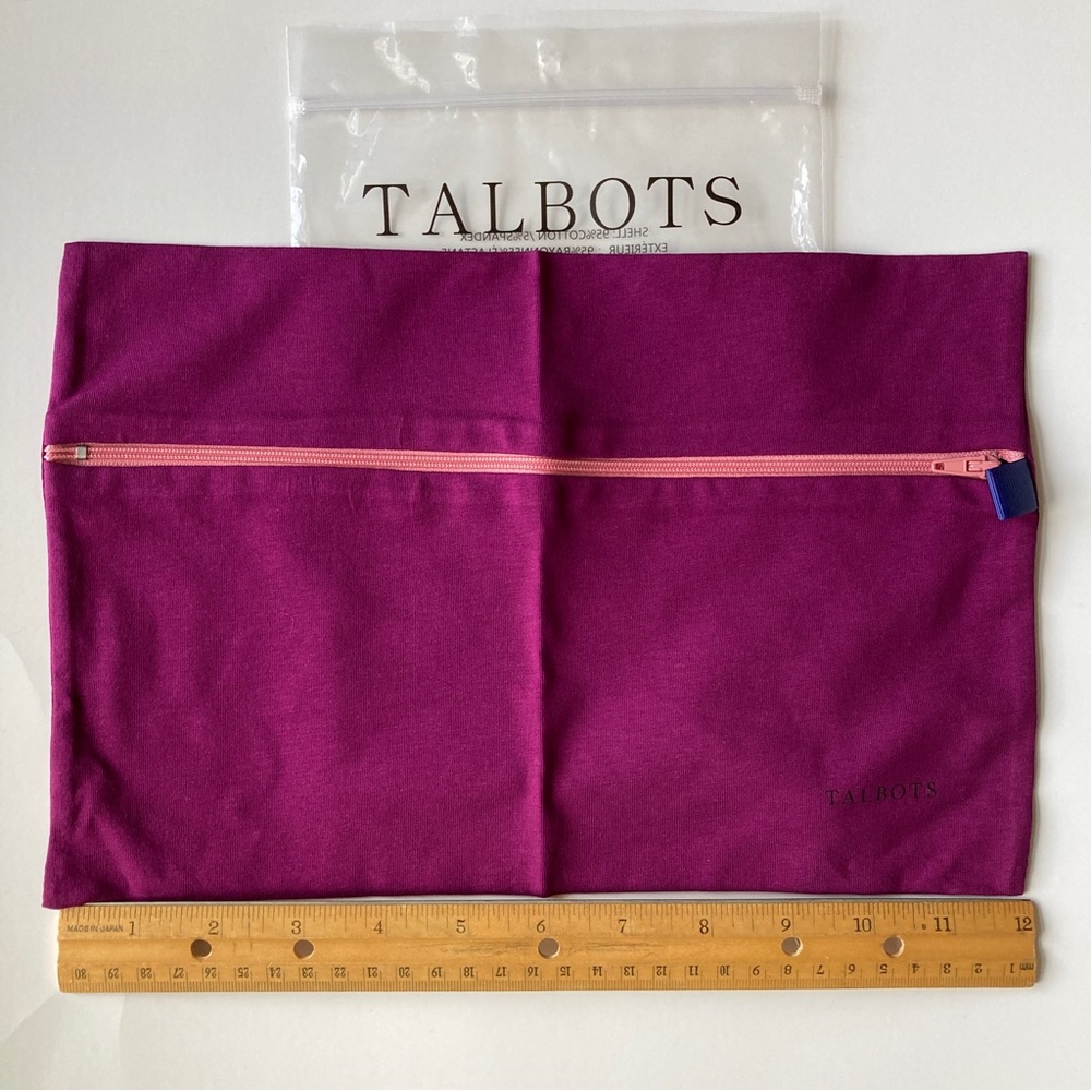 NWT Talbots Travel Case Lingerie Bag 12” x 8” Shoe Bag Lightweight Fabric Zipper